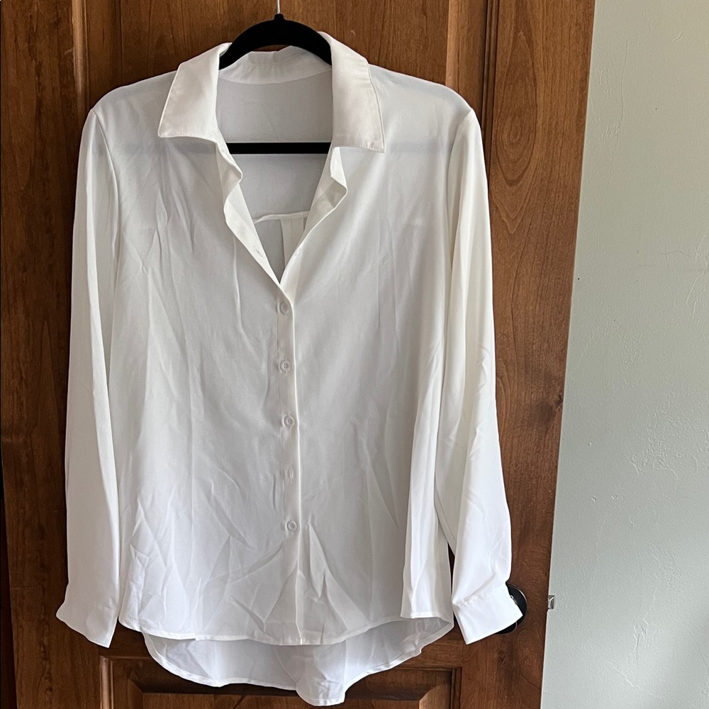 Classic White Button-Front Blouse - Women